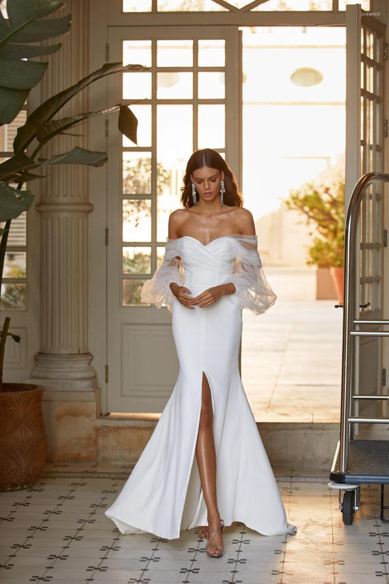 

Party Dresses 2023 Dress For Women Lace Petal Sleeve Slash Neck Office Lady Sexy Wedding Club, White