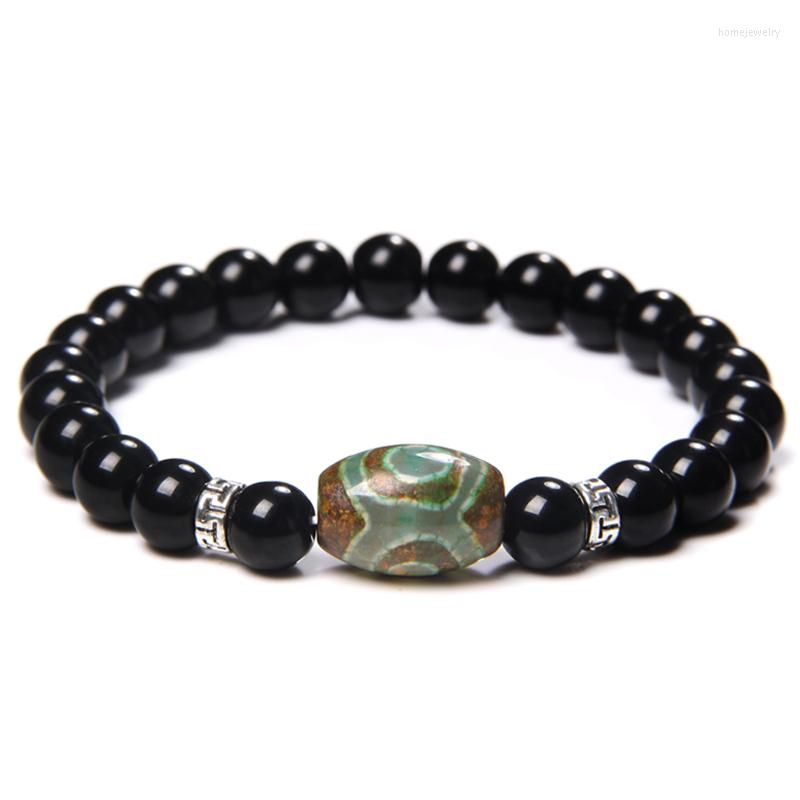 

Strand Natural Stone Beads Bracelet Men Tibetan Dzi Aagtes Charm For Women Balance Healing Yoga Buddha Jewelry