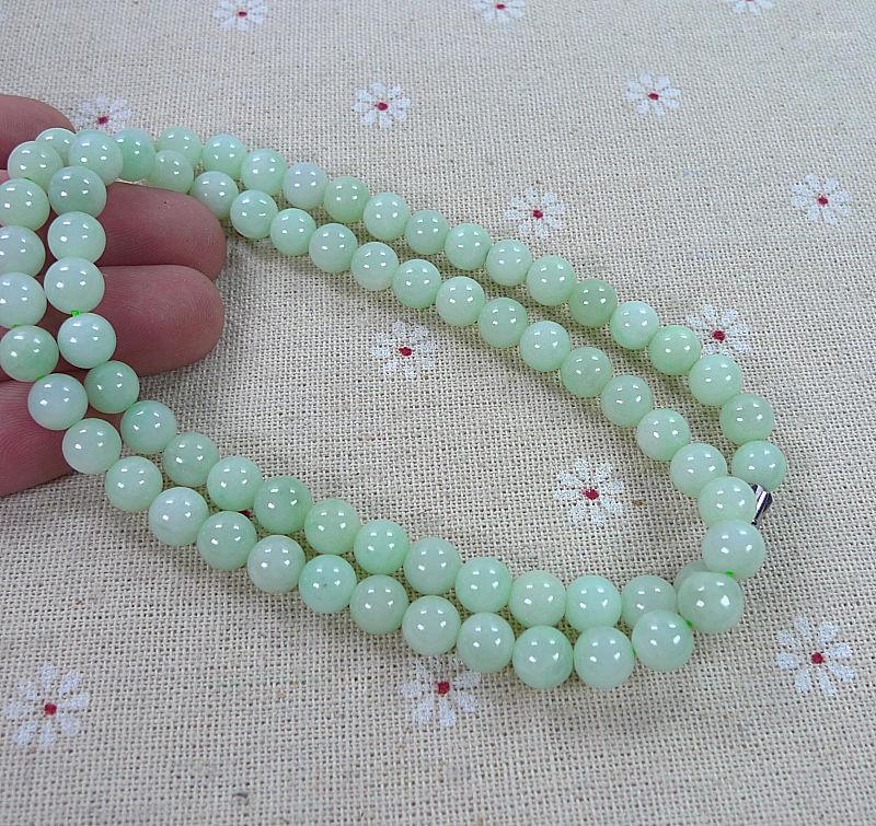 

Chains Antique Untreated Natural A Light Green Bead Necklace