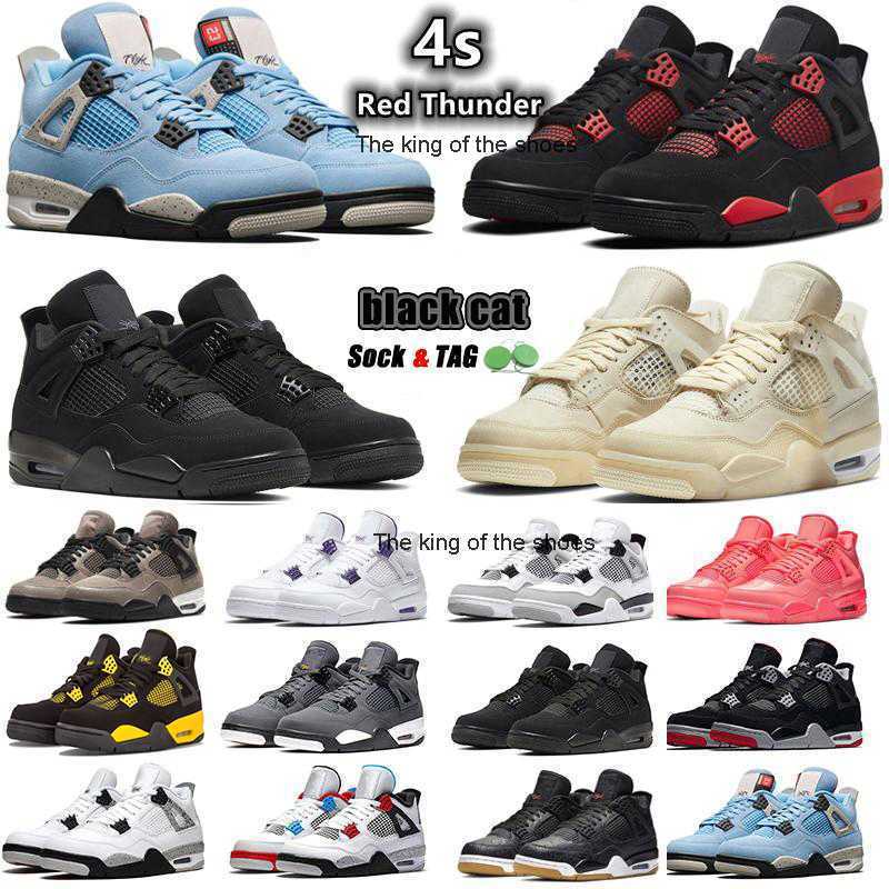

J4S OGJ4s OG2023 OG University Blue OG Jumpman 4 4s Basketball shoes Sail Black Cat Bred White Cement Cool Grey Red Thunder Retro Bred UNC Royalty Men