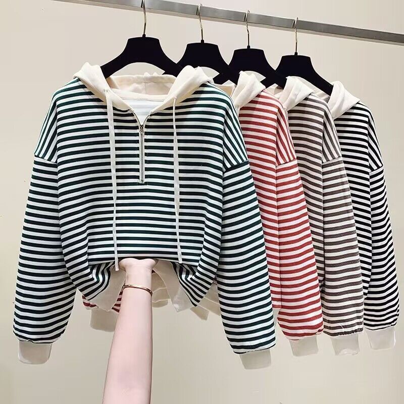 

Hoodie For Women Designer Pullover Slim Shirt Style Fashion Sweatshirts O-Neck Hoodie, Red mixed