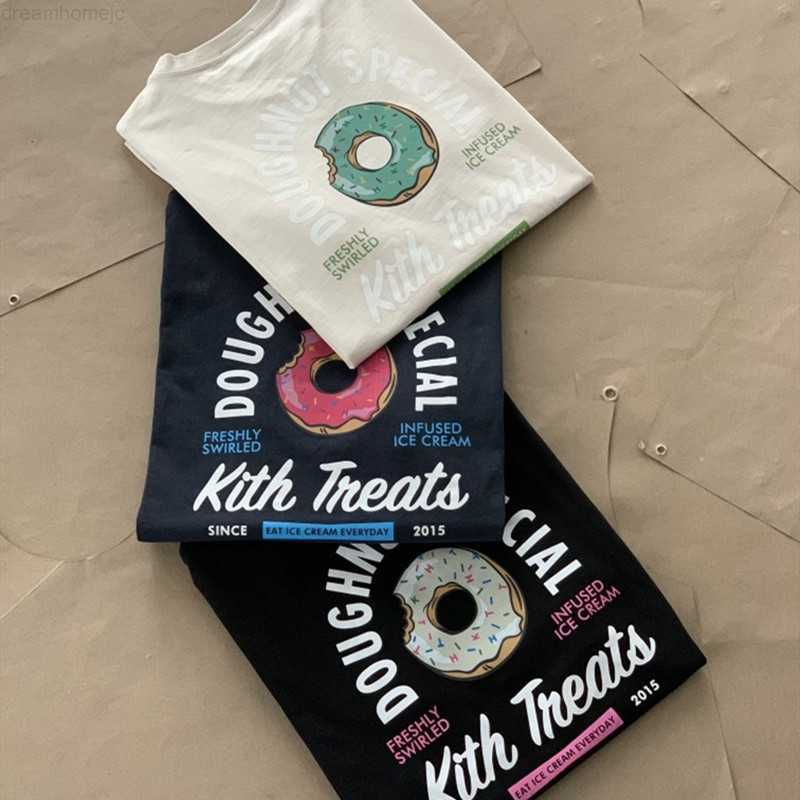 

2022ss KITH Treats Fashion Shirts Men 1 1 Vintage Donut KITH Women T Shirt Summer Style Tee Mens Clothing 0312