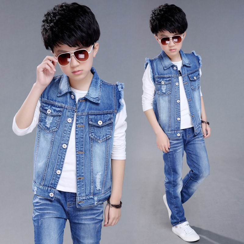 

Waistcoat Boys Denim Vest Spring Autumn Baby Boy Jeans Jacket Casual Outerwear Children Clothing Teens Waistcoats Kids Vests Tops 230311, Multi