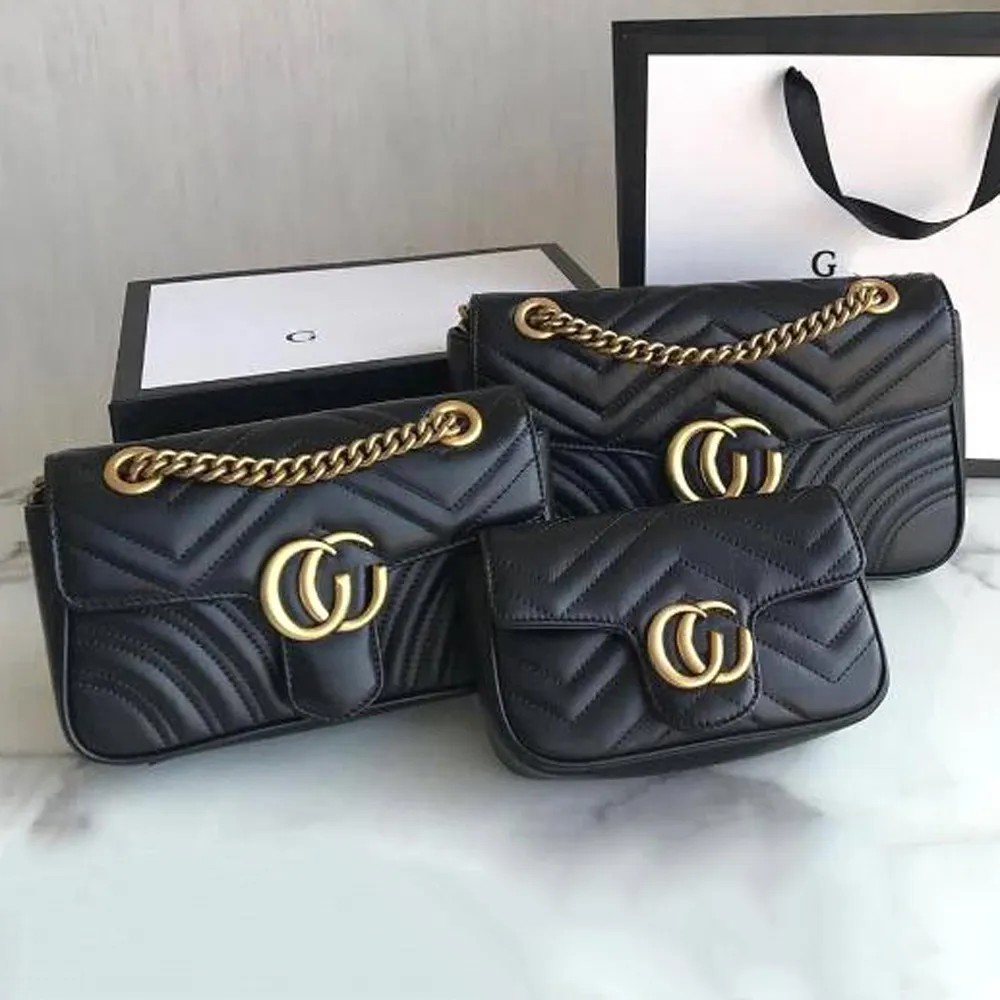 

New Designer bag Women Bags classic handbag Shoulder Bags 3 Size Real leather Lady Fashion Marmont Bags Genuine Crossbody Purses tote bag, ..