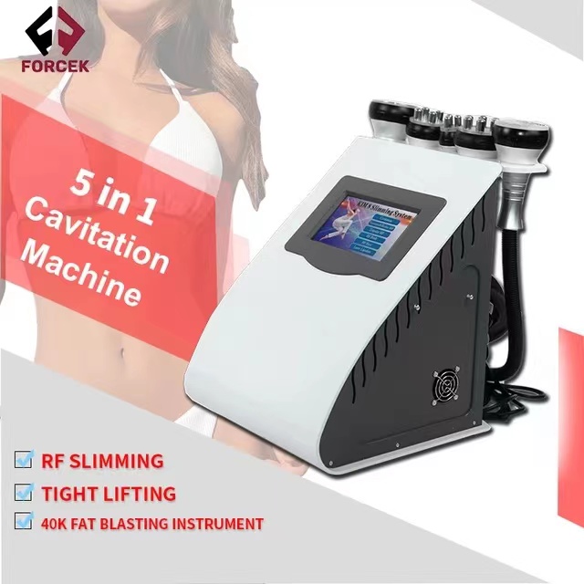 Effective Strong 40K Ultrasonic cavitation body sculpting slimming vacuum RF skin Firm body lift red photon machine with trolly