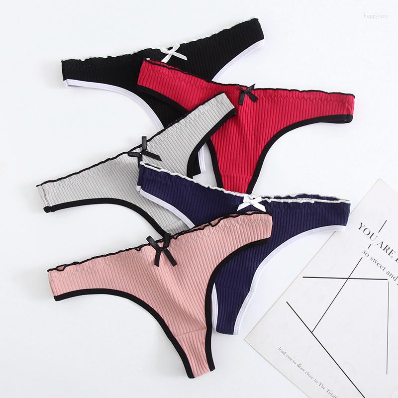 

Women' Panties 3 Pcs Cotton Thong Women Set Ladies Sexy Seamless Underwear Solid Color Comfortable Female Underpants