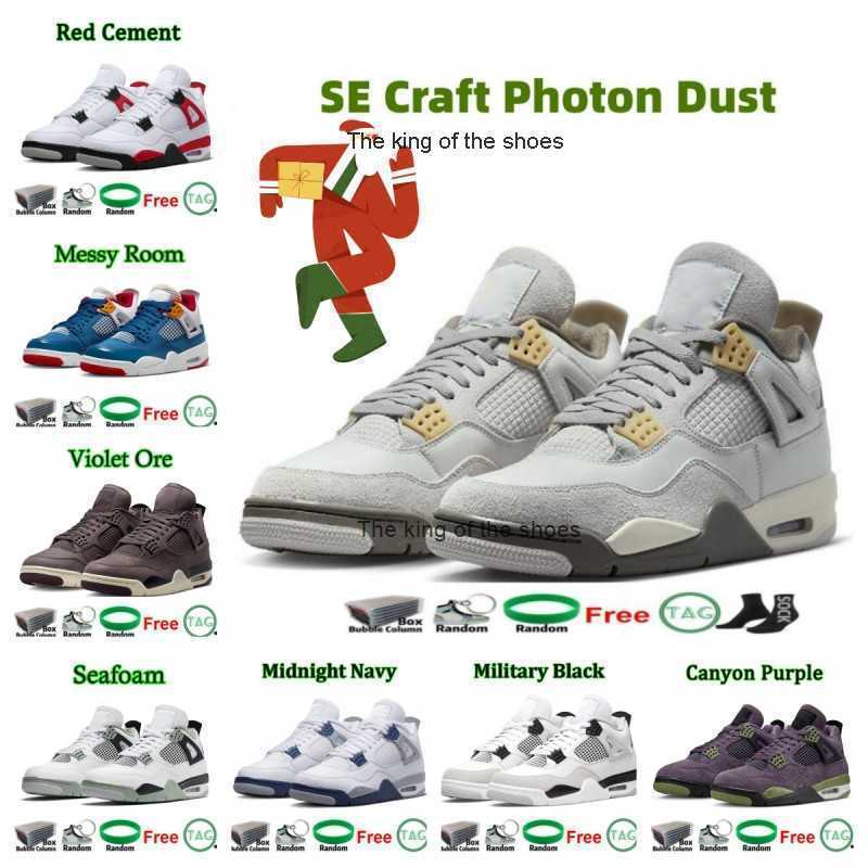 

J4S OGJ4s OG2023 OG Basketball Shoes 4s SE Craft Photon Dust 4 Messy Room Seafoam black cat University Blue white Oreo Sail Red Thunder Grey Shimmer, 25
