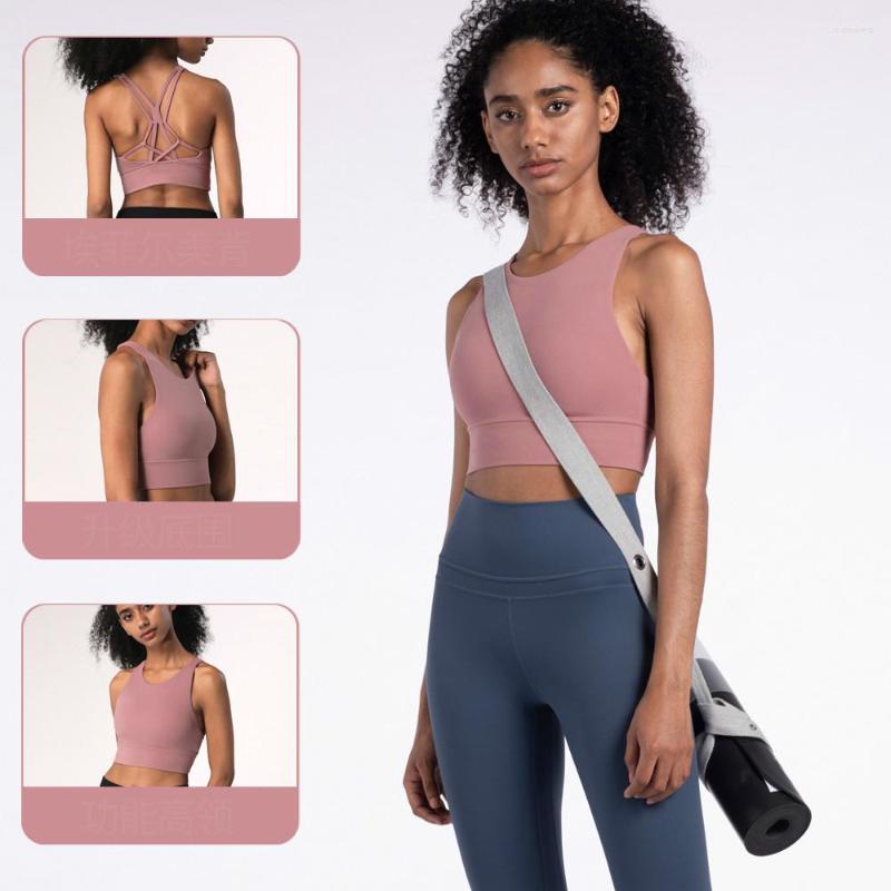 

Yoga Outfit Sports Bra Padded High Impact Support Quality Women Gym Tank Top Push Up Underwear Fitness Workout Vest, Orange