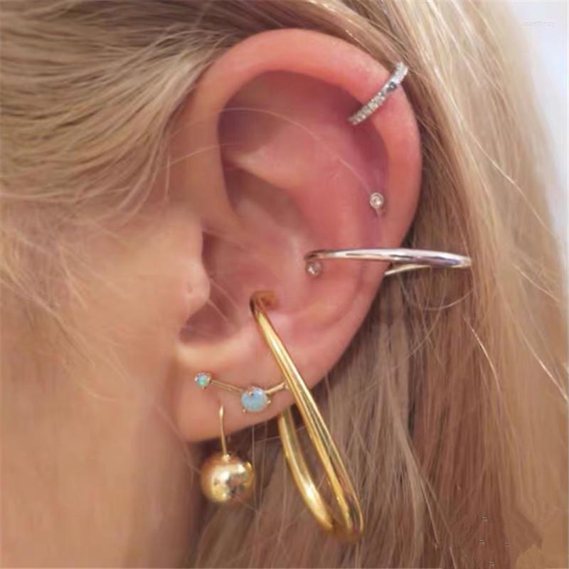 

Backs Earrings Gold Silver Color Metal Splice Clip On Fake Faux Piercing Hit-color Ear Cuff Butterful Fashion Jewelry