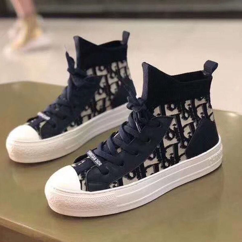 Casual High top shoes women Travel lace-up sneaker leather fashion lady designer Flat Running Trainers Letters woman SHoes platform gym sneakers