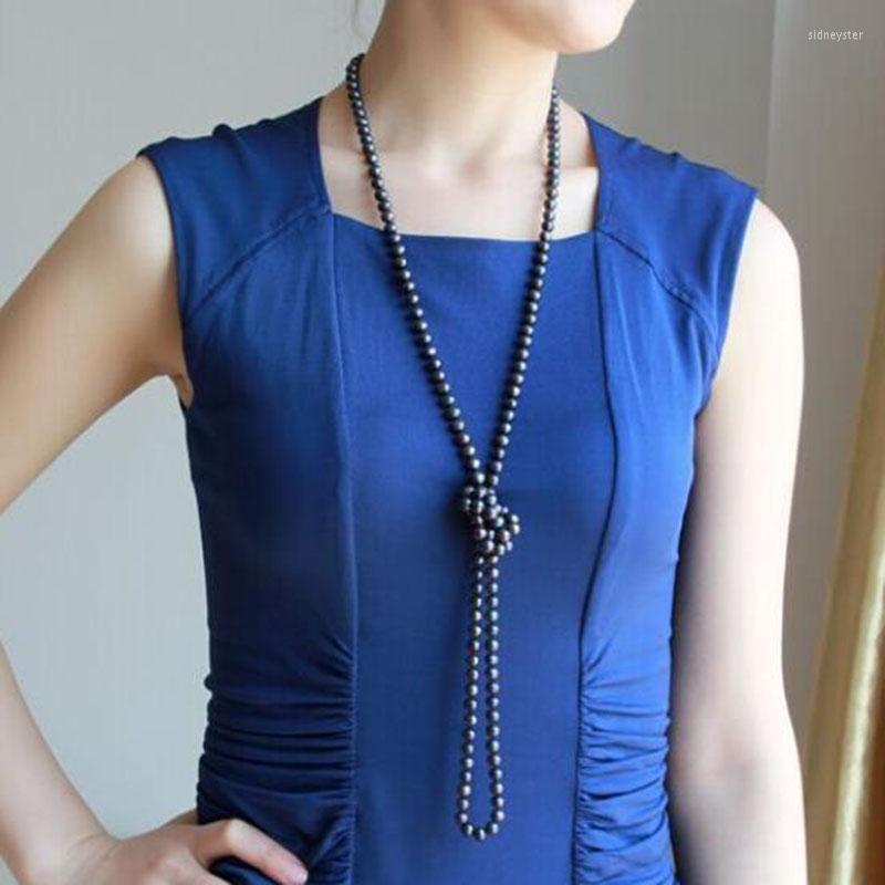 

Chains Charming Stunning Tahitian 8-9mm Black Blue Round Pearl Necklace 38inch925 Silver