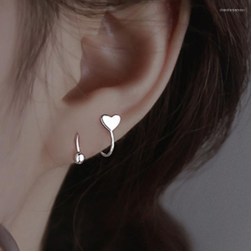 

Stud Earrings Fashion Silver Color Spiral Personality Heart Women Luxury Simple For Wedding Party Ear Fine Jewelry