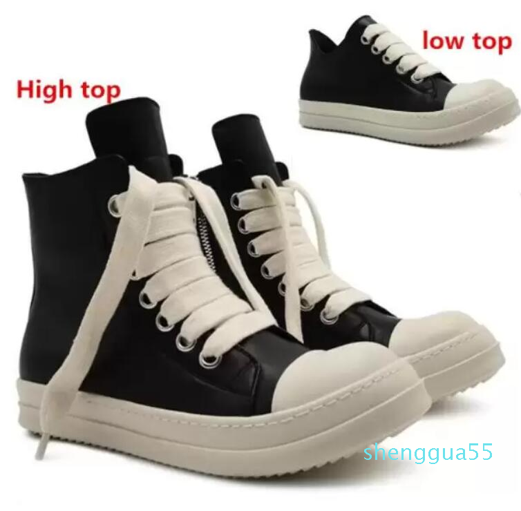 

Designer Unisex Women Classic Ankle Boots Street Dancing Rick Black Leather Men Boot Lace Up high Top Short Boots Causal Shoes Owen Woman Fashion Sneakers size35-47