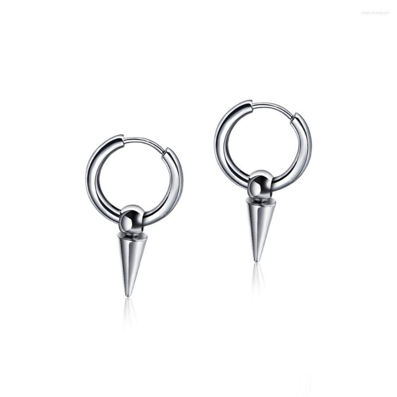 

Hoop Earrings Simple Punk Stainless Steel Rivet Pendant For Man Trendy Ear Jewelry Gift Drop