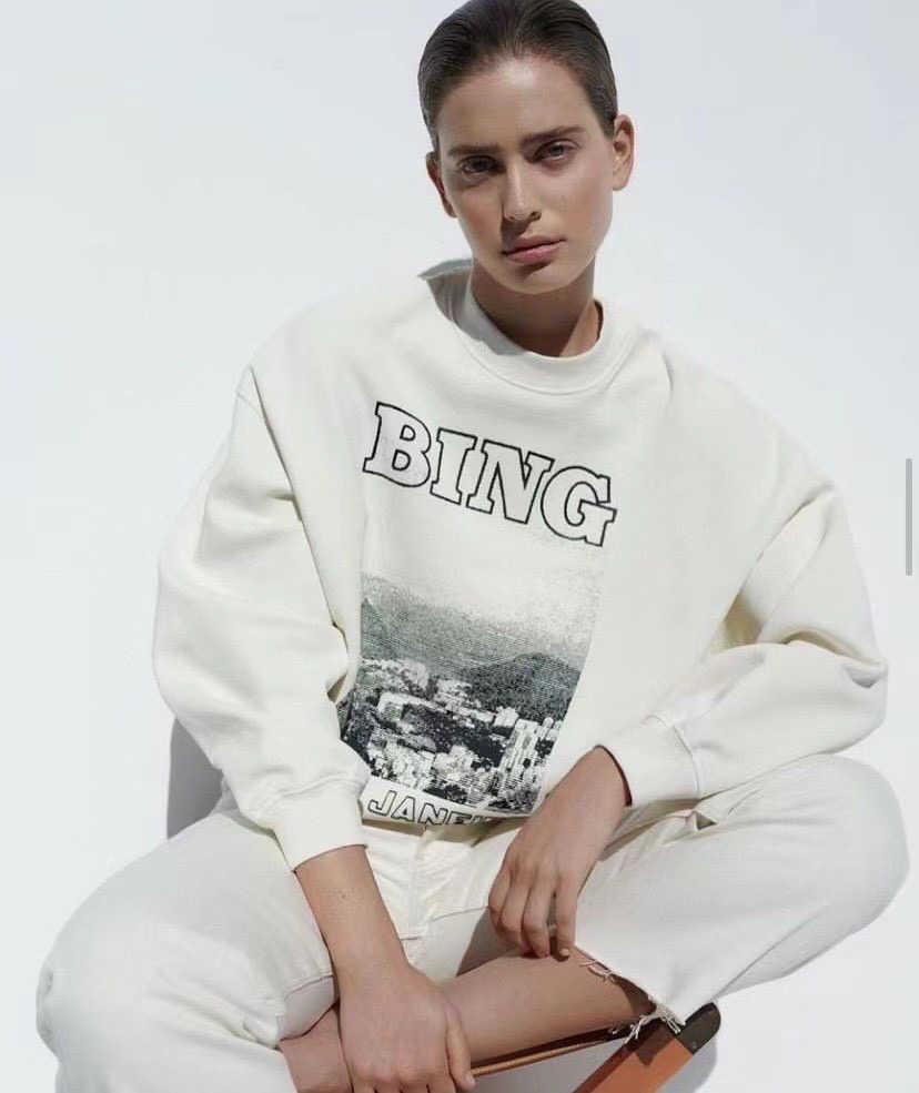 

AB BING 23ss Designer Sweatshirt Pullover Jumper Cotton Tops, Creamy-white