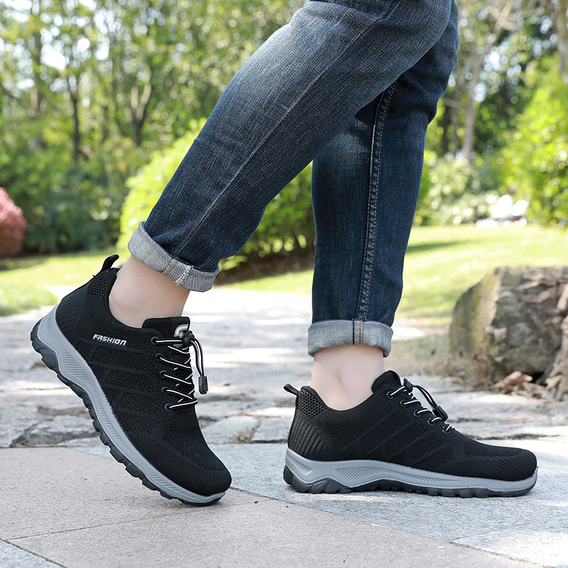 

Casual Mens Womens Sneakers Running Shoes Breathable Vintage for Dance Walking Fitness Size 36-44 Platform Trainer Mesh Shock Absorber Sports Athletic Gym Shoes, Black