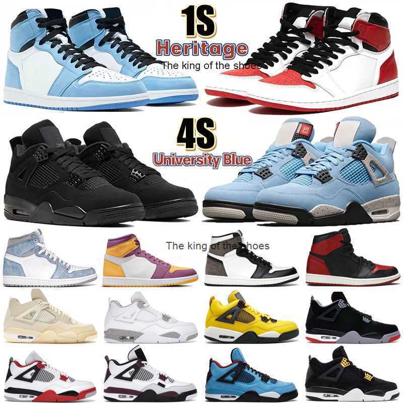 

J4S OGJ4s OG2023 OG 2022 Jumpman 4 Basketball Shoes Bred 4s UNC Black Cat Red Thunder Royalty University Blue 1 1s Heritage Blue royal dark mocha Mens, Box