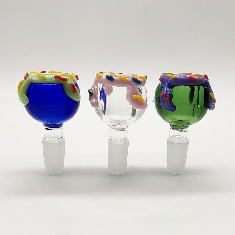 

DPGB106 Smoking Accessories 14Mm 18Mm Minky Icecream Colored Glass Bowl