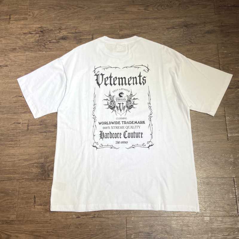 

VETEMENTS Men Women White T-shirt 100% Cotton Top Tee 0304
