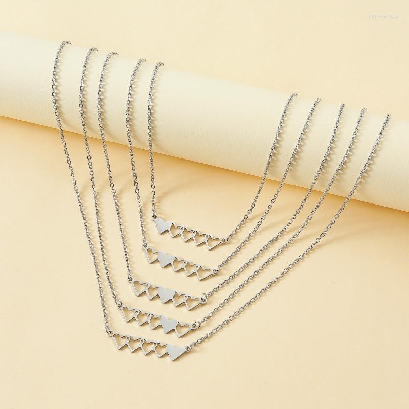 

Chains 5Pcs/set Clavicle Chain Mother Daughter Matching Necklace Gift For Family Sister