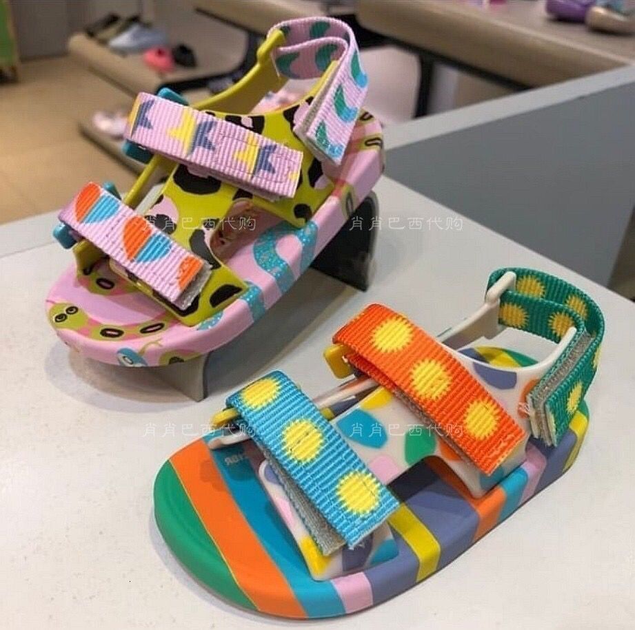 

Sneakers Arrival Mini Melissa Children Sandals Kids Beach Shoes Big Girl and Boy Fashion Jelly HMI083 230311, Rainbow