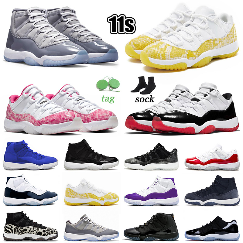 

new fashion basketball shoes Yellow Snakeskin jumpman 11 High White Bred Cool Grey High 11s men women sneakers Bred Low Georgetown Reb Black outdoor trainers, A37 36-47 low le snakeskin light bone