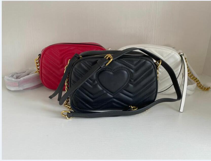 

Women ALL Black Marmont shoulder bags luxury chain crossbody bag handbags famous designer purse high quality female message bag purse trgw, White