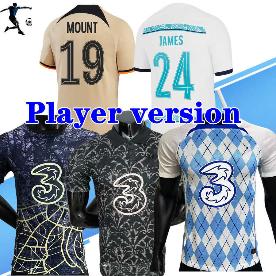 

Player version polo shirts 23 24 Soccer Jerseys STERLING Thailand MOUNT WERNER HAVERTZ JORGINHO ZIYECH 2023 2024 PULISIC JAMES Football Shirt KANTE Men set uniform, Blue