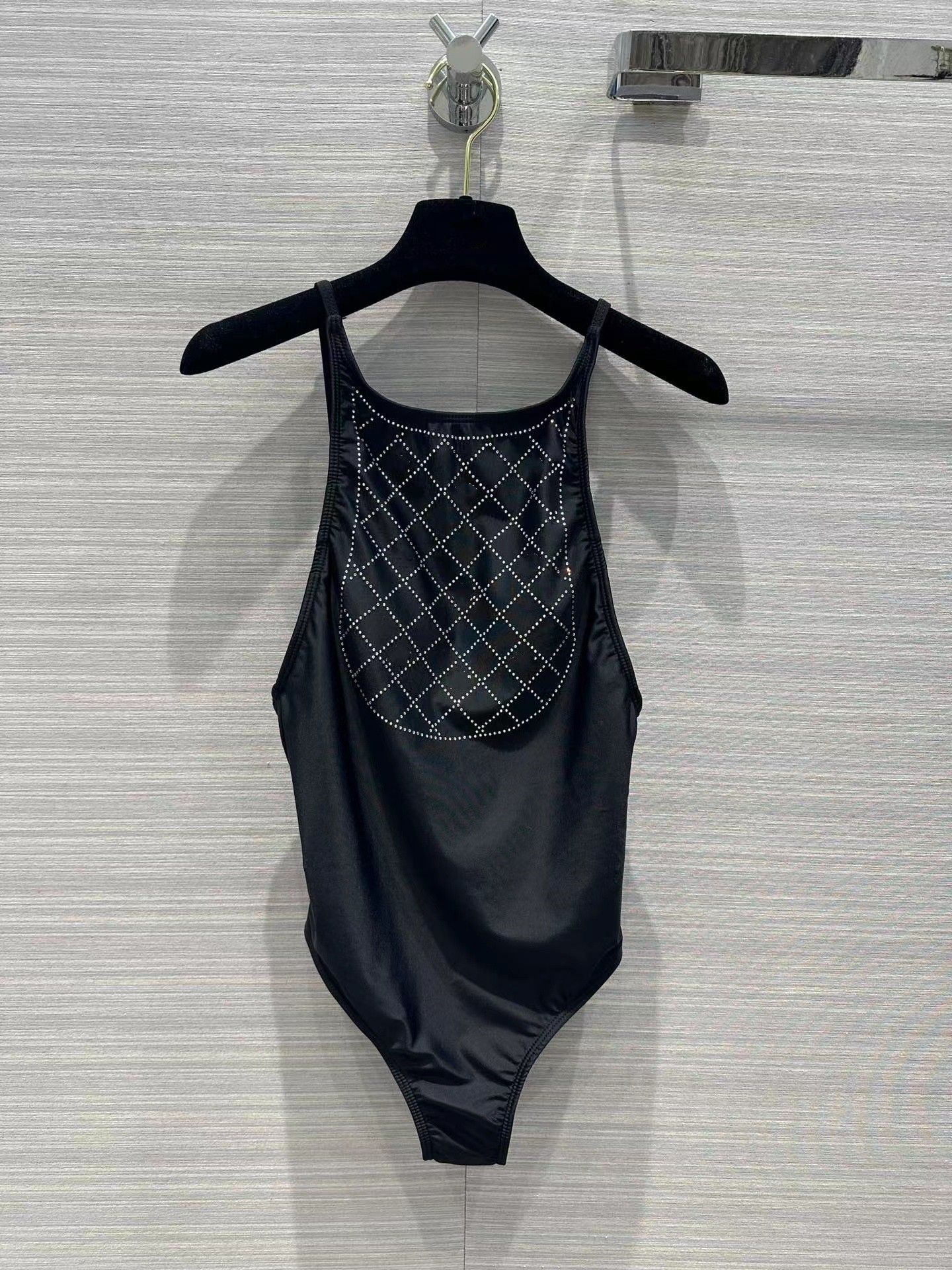 

2023 Spring Summer Milan Runway Women's Swimwear High End Jacquard Pullovers Women Designer One Piece 0312-21, Black