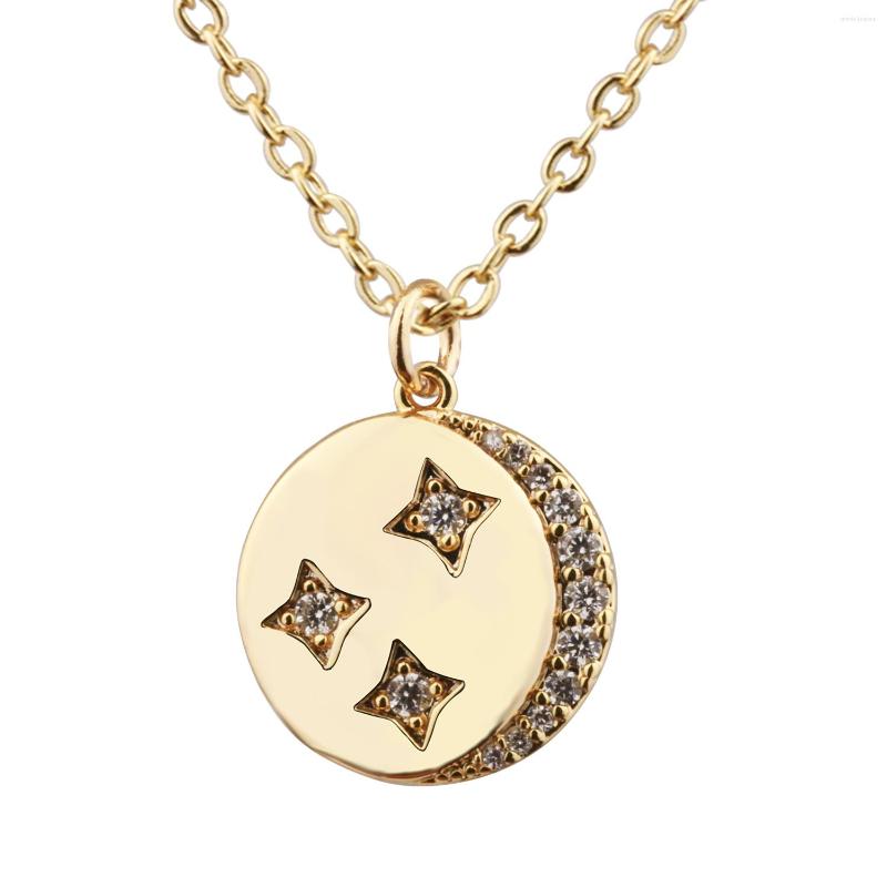 

Chains Star Moon 14k Gold Plated Pendant Clavicle Necklace For Women Party Jewelry Gift