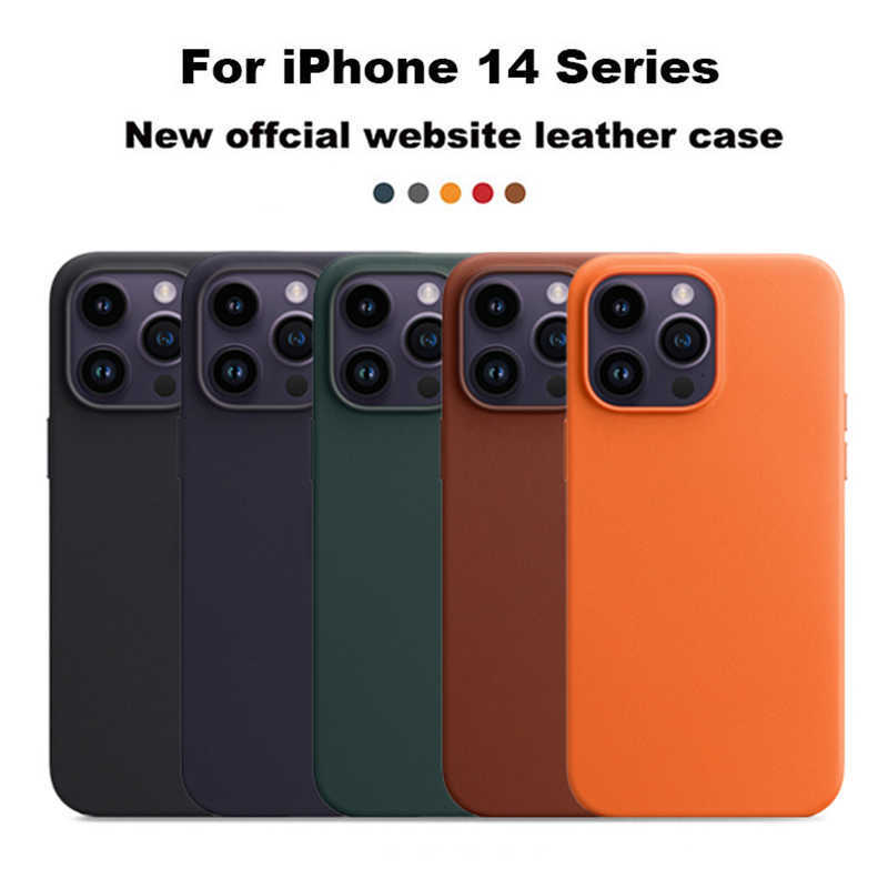 

Cell Phone Cases Magsafe Magnetic Leather Case For iPhone 14 Pro Max 12 13 Pro Max Mini Case Wireless Charging Drop Protect Cover J230310, Leather brown