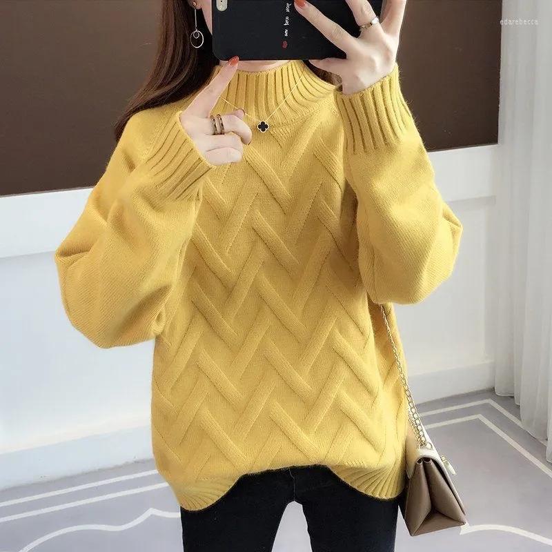 

Women' Sweaters Autumn Turtleneck Sweater Winter Warm Tops Long Sleeve Knitted Pullovers Solid Female Casual Loose Clothing, Blue