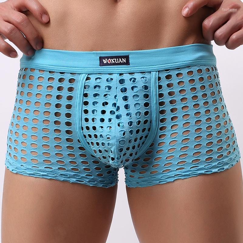 

Underpants Underwear Boxer Men Breathable Mesh Men's Boxers Male Sexy Panties Mens Trunks, Green