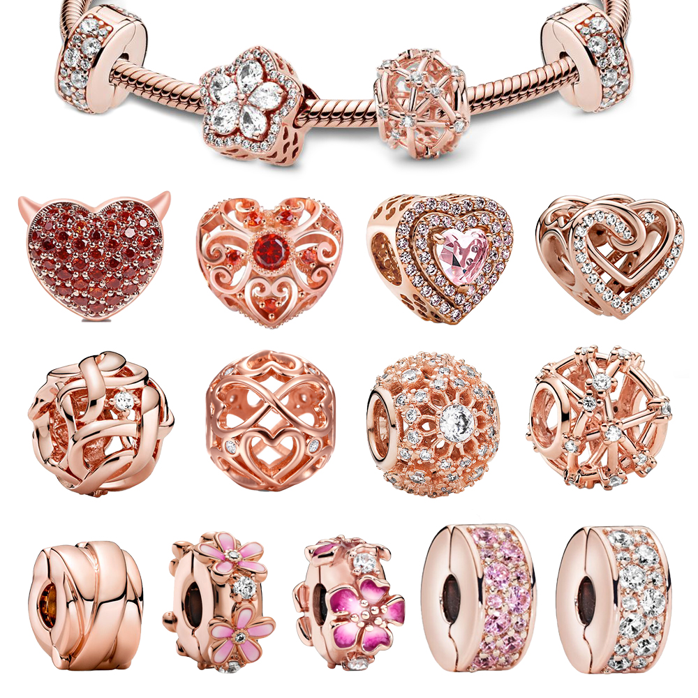 

925 silver Fit Pandora Original charms DIY Pendant women Bracelets beads Shiny Openwork Round Beads