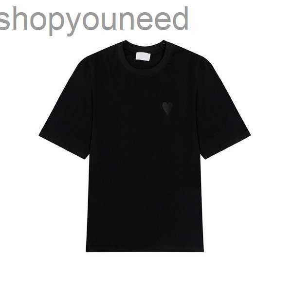 

Men's T-shirts Paris Designer Amis t Shirt 2022 New Macarone Candy Color Love Embroidery Letter a Hearts Pure Cotton Short Sleeves for Men and Womestxt, Pink