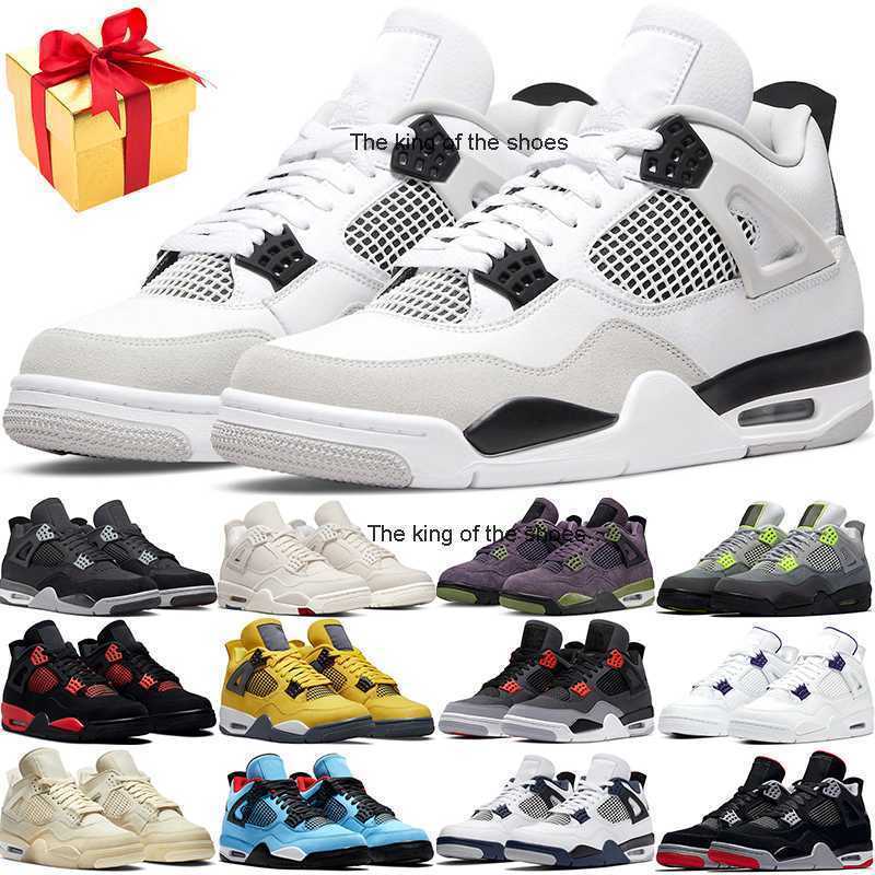 

J4S OGJ4s OG2023 OG 4 Retro Basketball Shoe 4s Military Black Blank Canvas University Blue White Cement Sail back cat mens trainer outdoor sports, # 2