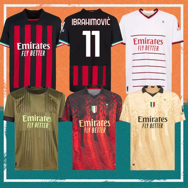 

22/23 AC MILANS IBRAHIMOVIC GIROUD Soccer Jerseys 2022 THEO BRAHIM TONALI 4th Shirt ROMAGNOLI R.LEAO S.CASTILLEJO KESSIE SAELEMAEKERS Football uniform, Away ucl patch