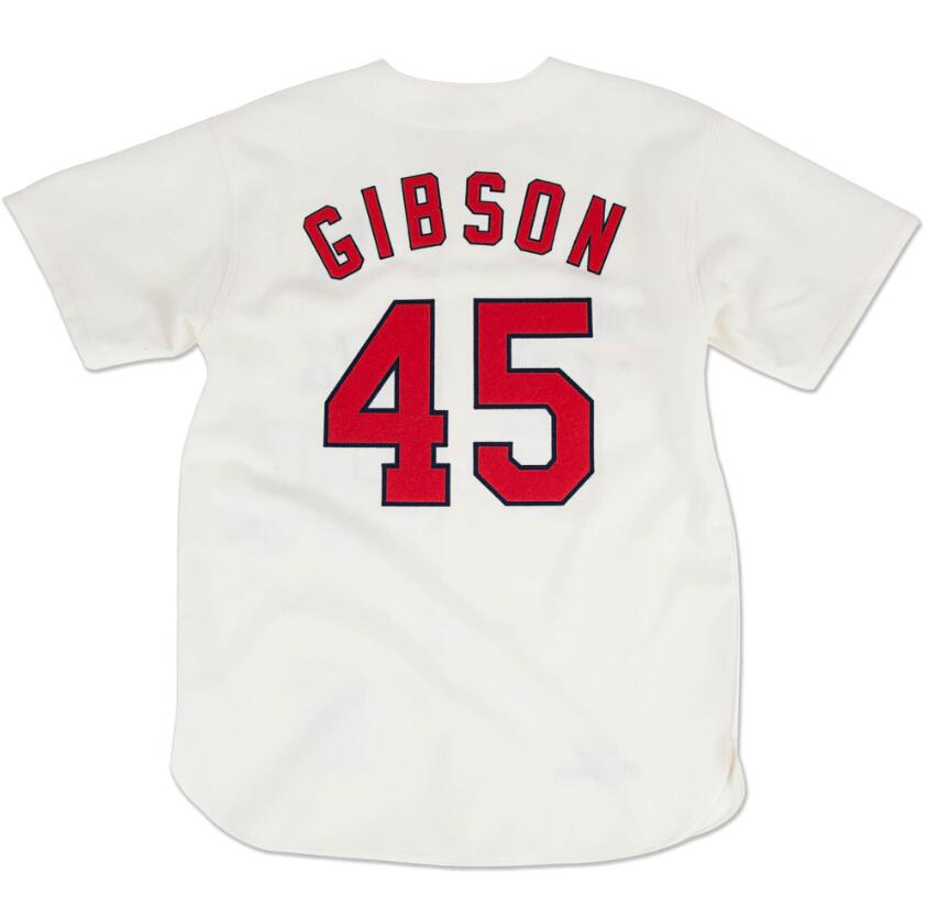 

Stitched Baseball Jerseys 45 Bob Gibson Mitchell Ness jersey 1964 Men Women Youth S-4XL retro jersey