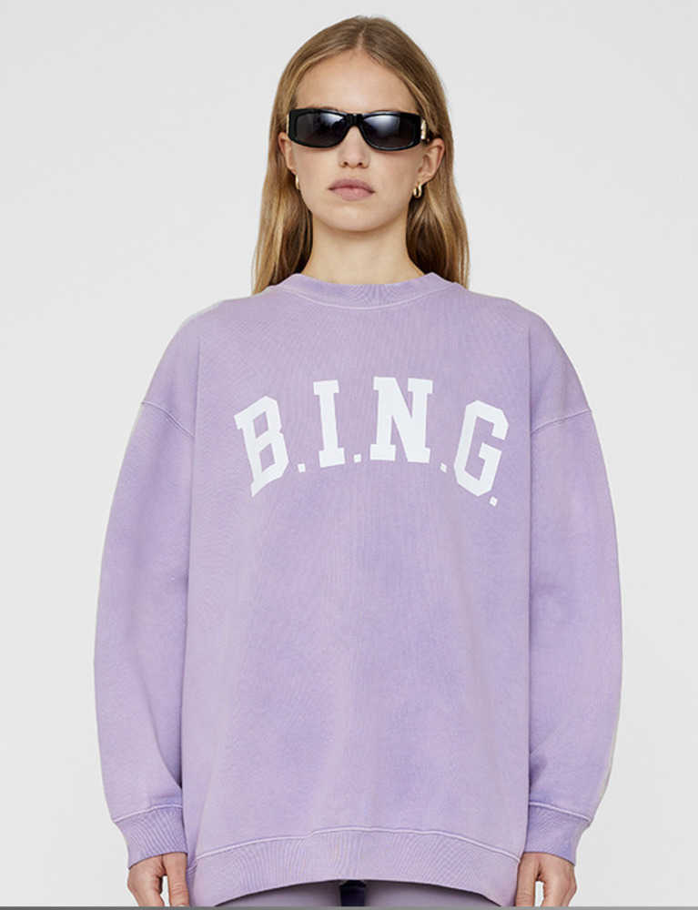 

Designer Sweatshirt Pullover Jumper AB Women Washing Lavender Purple Loose Fleece Sweatshirt New BINGs Product, Lavender purple wash
