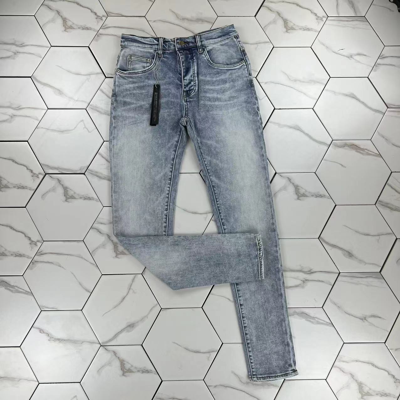 

HM613 Mens jeans black cargo pants Designer Jeans skinny stickers light wash ripped motorcycle rock revival joggers true religions Casual Elastic Trousers Denim, Blue