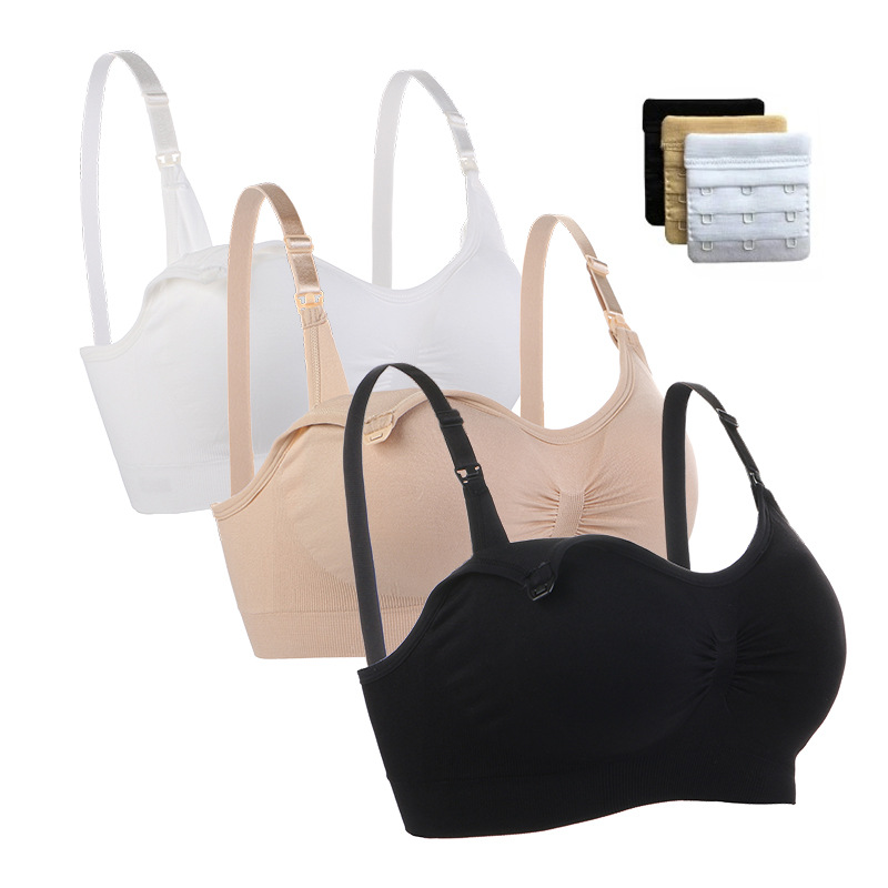 

Maternity Intimates Pregnant Women Front Buckle Nursing Bras Breastfeeding Adjustment Gathered Postpartum Thin Bra Underwear, White