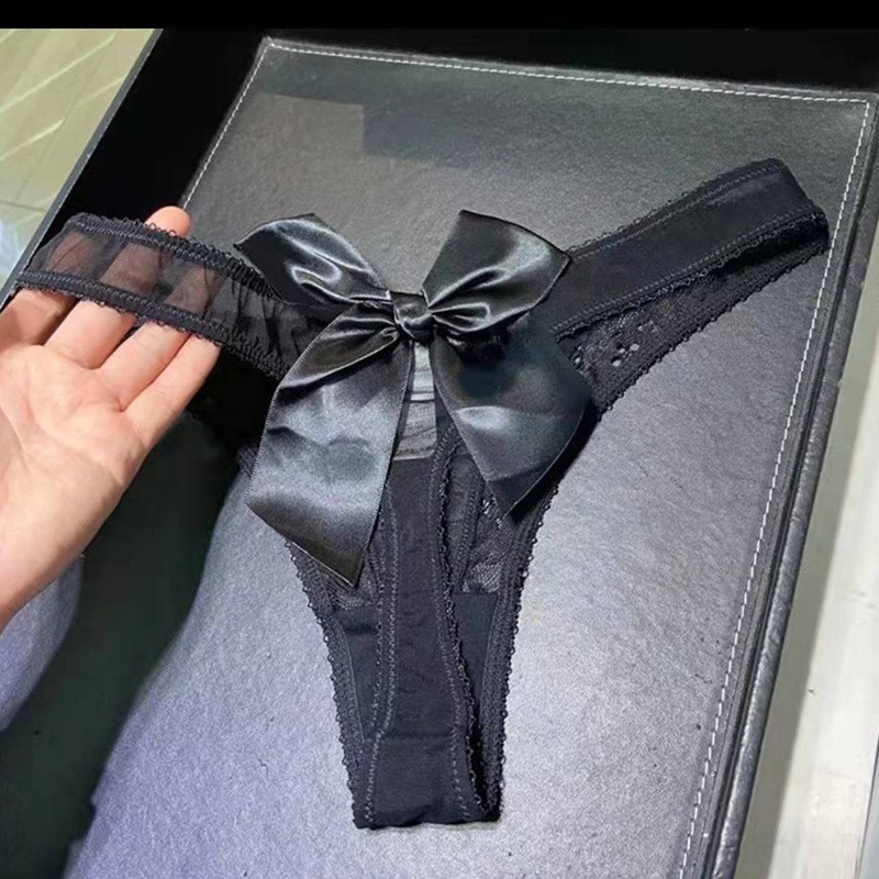 

Sexy panties woman big bow lace low rise sexy thong erotic panties T pants, Red