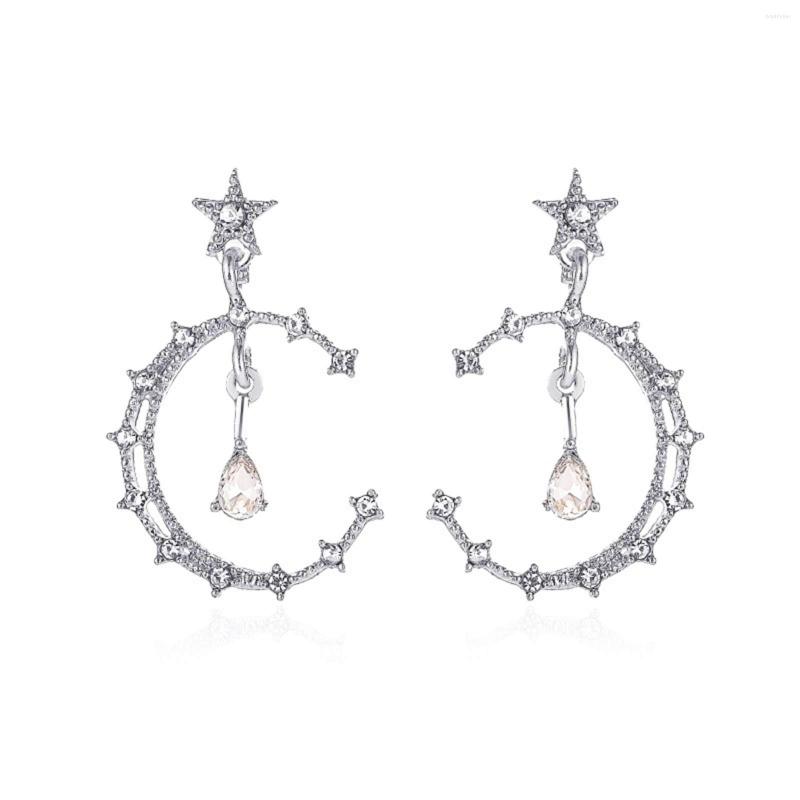 

Stud Earrings & Star Fashion For Women Dangle Moon CZ Round Jewelry Trendy Earring