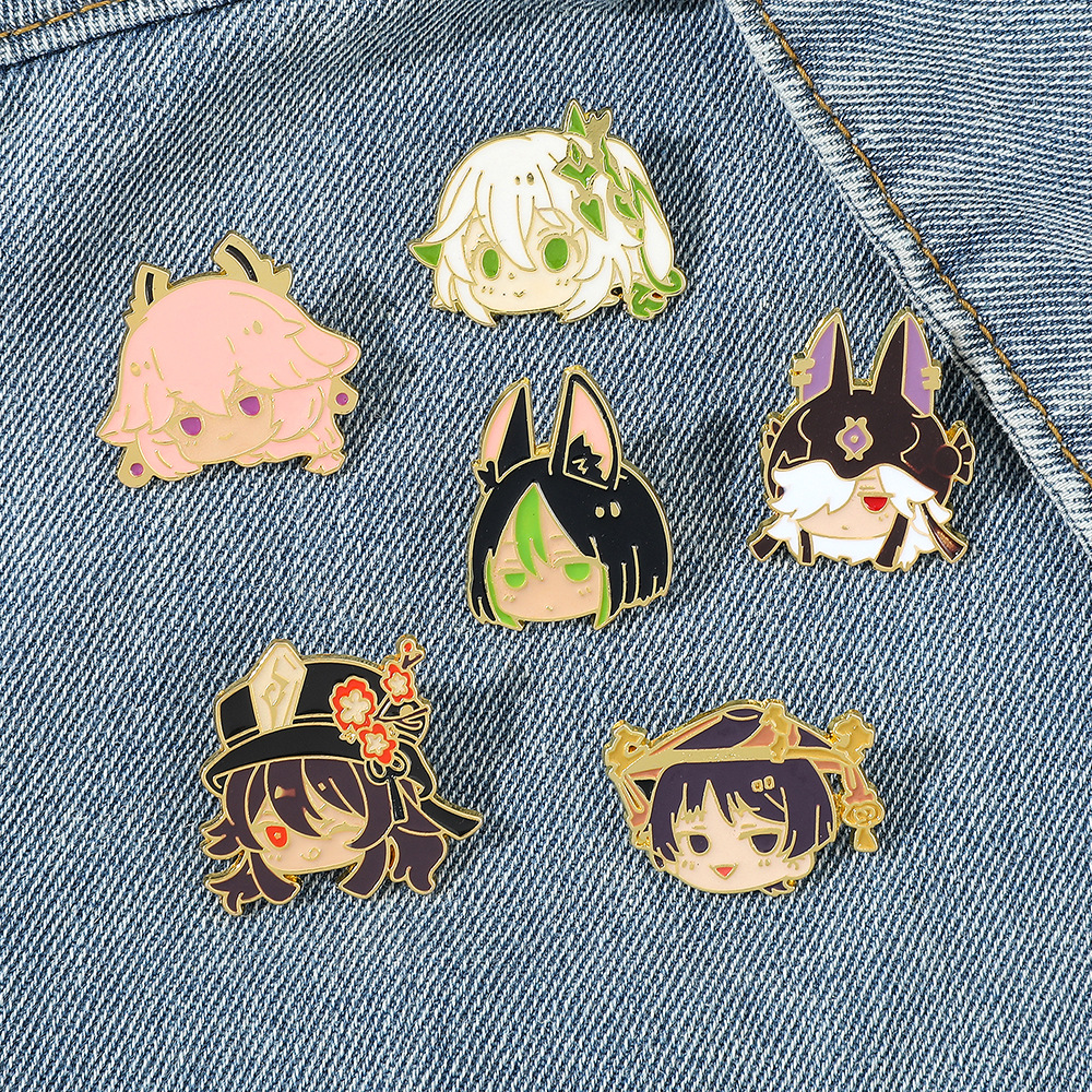 

Genshin Impact Metal Badge Game Character pin Cute Anime Movies Games Hard Enamel Pins Collect Metal Cartoon Brooch Backpack Hat Bag Collar Lapel Badges, Color #1