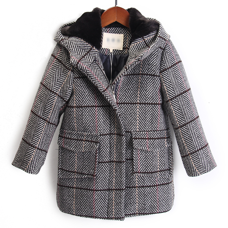 

Coat Boys' Woolen Children's Long Cotton Thick 230311, Gray