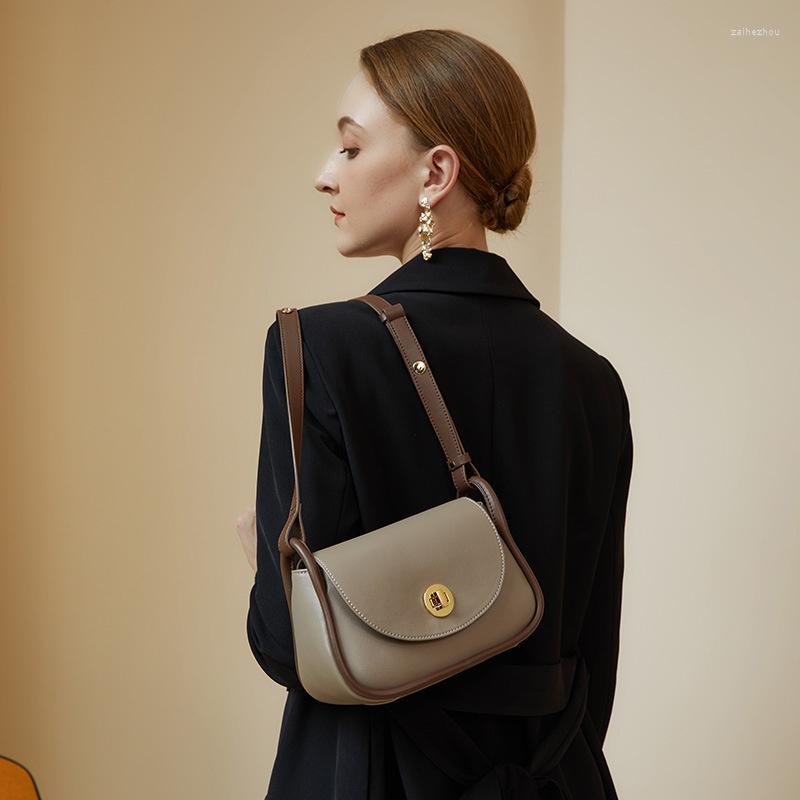 

Evening Bags Genuine Leather Shoulder For Women 2023 Fashion Woman Messenger Bag Portable Armpit Texture Small Crossbody Womens BM70, Black