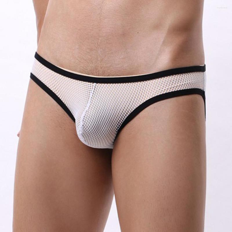 

Underpants Men' Thin See Through Briefs Shorts Transparent Mesh Pouch Underwear Panties Calzoncillos Hombre, Black
