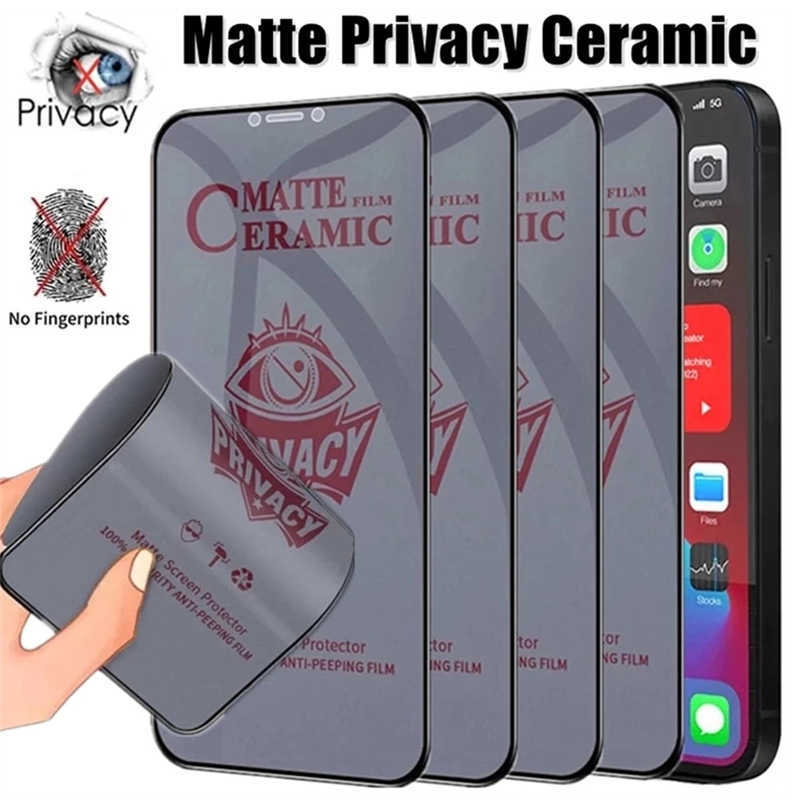

Cell Phone Screen Protectors 1-4Pcs Matte Ceramic Privacy Screen Protector for iPhone 14 PRO MAX 7 8 14 Plus Anti-spy Film for iPhone 11 12 13 Pro XS Max XR J230311