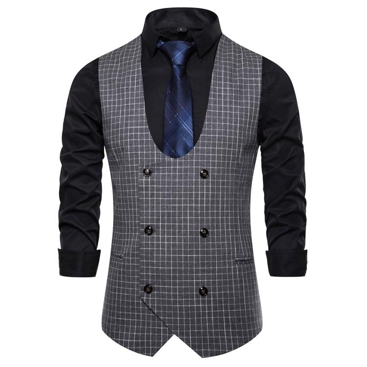 

Men's Vests Mens Suit Vest A Casual U-neck European-style Striped Waistcoat, Black
