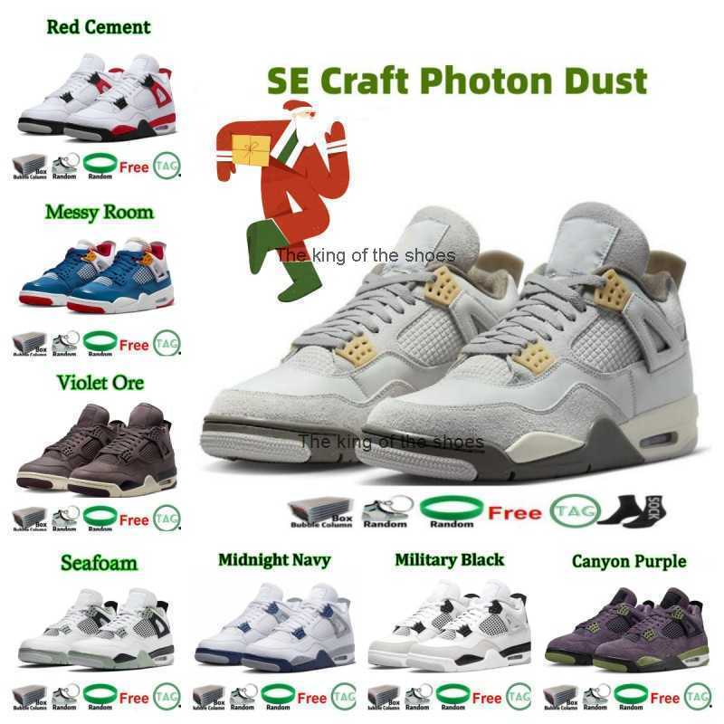 

J4s OG2023 OG Basketball Shoes 4s SE Craft Photon Dust 4 Messy Room Seafoam black cat University Blue white Oreo Sail Red Thunder Grey Shimmer, 27